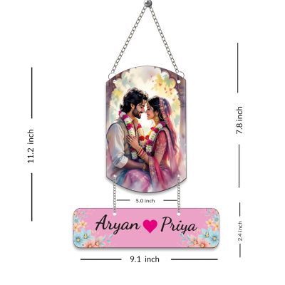 Personalized Couple Name Pre Wedding Theme  Wall Hanging